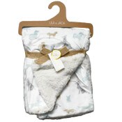 Wholesale - Mink with Sherpa Back Blanket wWatercolor Dog Design C/P 48, UPC: 195010078856